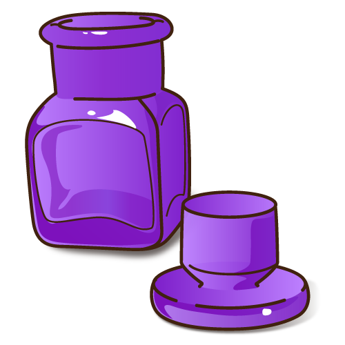 薬瓶 紫（フタ開きver.）