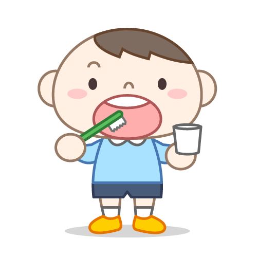 歯磨きをしている園児（男の子）