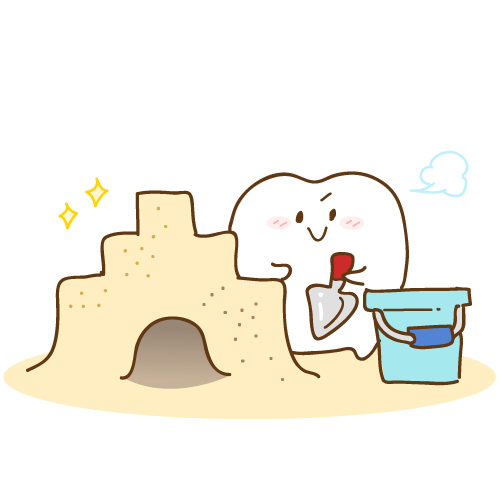 砂のお城を作る歯のキャラクター