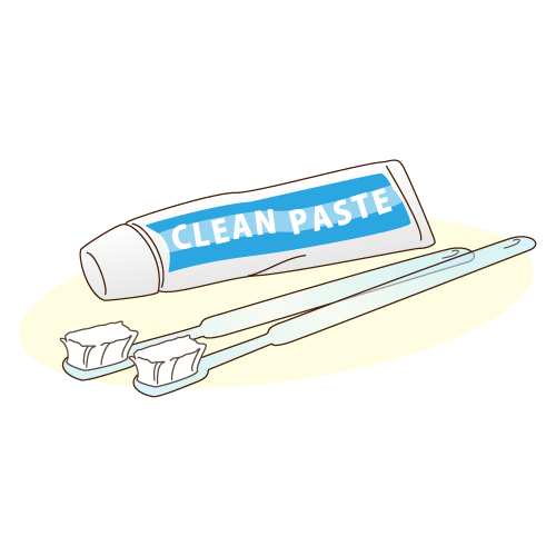 歯ブラシと歯磨き粉のセット【クリア】