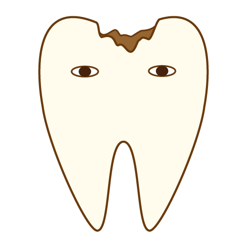 虫歯できた歯のキャラクター