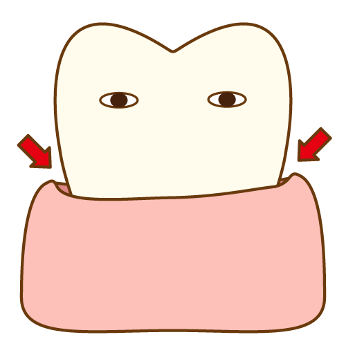 歯周ポケットを主張する歯のキャラクター