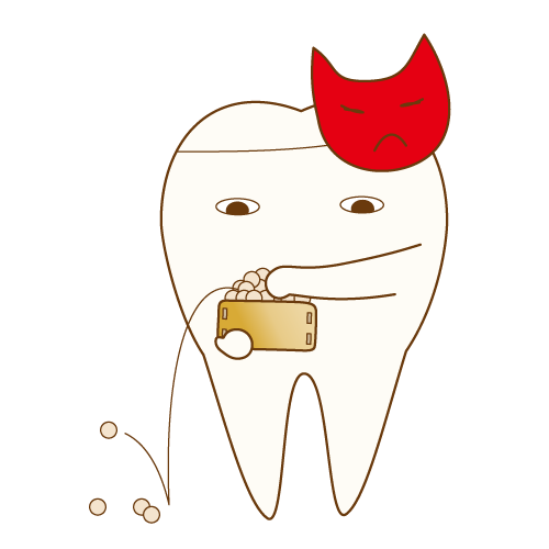 豆まきをする歯のキャラクター