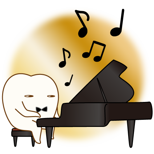 ピアノを弾く歯のキャラクター