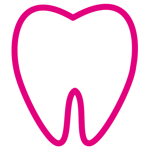 歯の形アイコン 白抜き ピンク 歯科素材 Com 歯医者さん向け無料イラスト