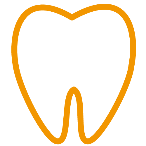 歯の形アイコン 白抜き オレンジ 歯科素材 Com 歯医者さん向け無料イラスト