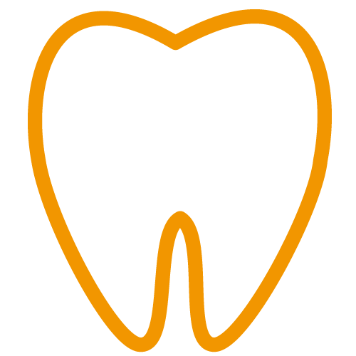 歯の形アイコン（白抜き・オレンジ）