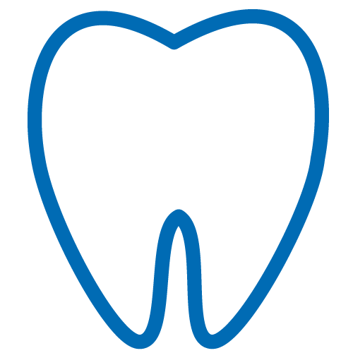 歯の形アイコン 白抜き ブルー 歯科素材 Com 歯医者さん向け無料イラスト